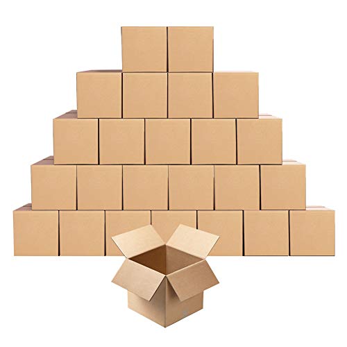 Eono by Amazon Cajas de cartón para mudanzas, almacenaje o envíos 12,7 x 12,7 x 12,7 cm paquete de 25