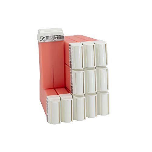 Epilwax 12 Cartuchos Roll-On de Cera Depilatoria Tibia Cera roll on de 100 ml de Cera profesional Rosa de alta calidad para Depilación con Bandas Depilatorias des las piernas, axilas, y el cuerpo
