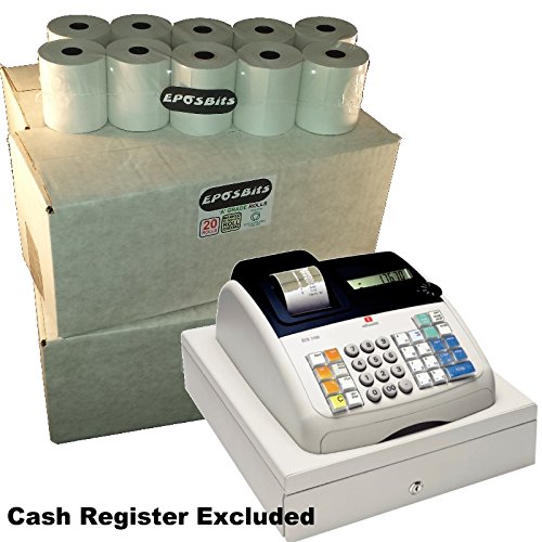 eposbits® marca 80 Receipt rollos – 4 cajas para Olivetti ECR 7100 Caja registradora ecr7100