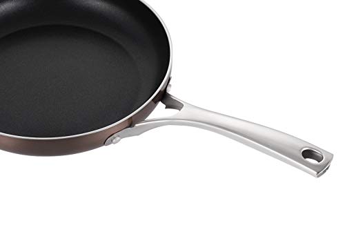 EPPMO Sartén Antiadherente de Aluminio 20cm sin PFOA, Sartén Resistente a Alta Temperatura, Mango de Acero Inoxidable， Apto para todo tipo de Cocinas incluido Inducción, Saltear Asar Freir, Cobre