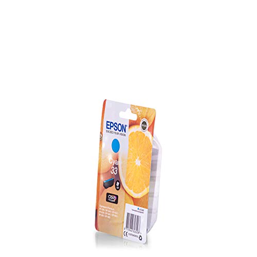Epson Claria Premium 33 - Cartucho de tinta cian estándar 4,5 ml válido para los modelos Expression Premium XP-530, XP-540, XP-630, XP-635, XP-900 y otros, Ya disponible en Amazon Dash Replenishment