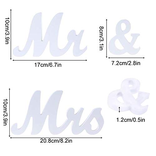 EQLEF® Mr Mrs Letras de madera, decoración de bodas Letreros de boda Presente Mesa de boda Adornos de fotografía