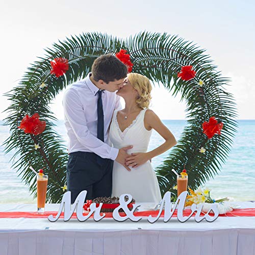 EQLEF® Mr Mrs Letras de madera, decoración de bodas Letreros de boda Presente Mesa de boda Adornos de fotografía
