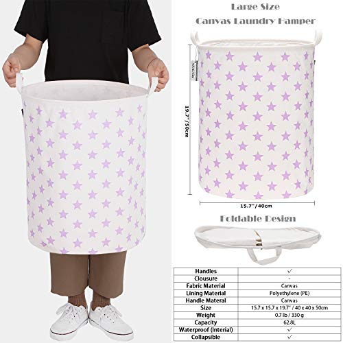 Equipo de mar de 19.7 pulgadas Recubrimiento impermeable de gran tamaño Tejido de algodón Ramie Plegable Cesto para la ropa Canasta de almacenamiento de lona de arpillera cilíndrica con elegante