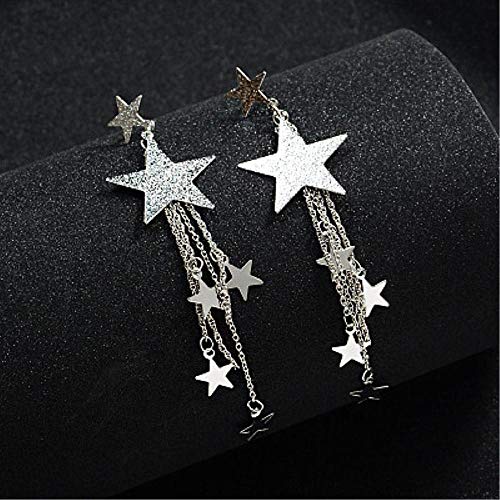 Erin Earring Fashion Lady Star Long Tassel Earrings Gold Creative Geometric Metal Five Point Dangle Earrings Gift