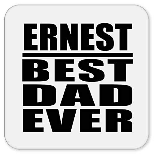 Ernest Best Dad Ever - Drink Coaster Posavasos para Bebidas, de Corcho - Regalo para Cumpleaños, Aniversario, Día de Navidad o Día de Acción de Gracias