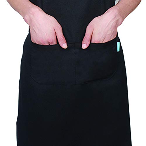 esafio Delantal de Cocina de Lona con Tira de Cuello Ajustable y 2 Bolsillos para Hornear Jardinería Restaurante Barbacoa para Hombres y Mujeres (Color Negro)