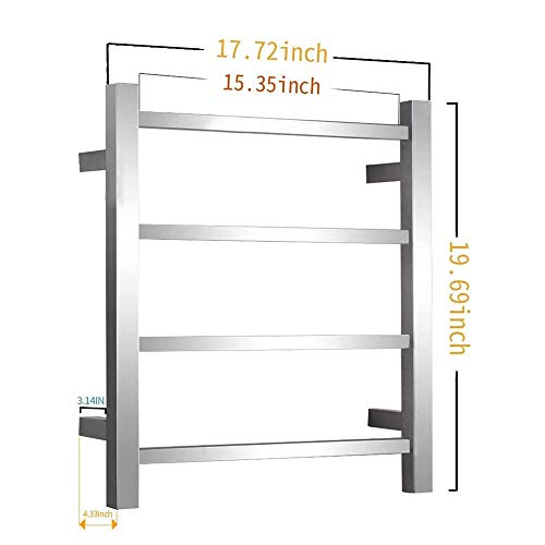 Escalera de calefacción de toallas, radiador de toallas eléctrico, 304StainleSecador de toallas de acero inoxidable para montaje en pared, período especial, necesita proteger su toalla y usted mismo,