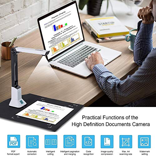 Escáner De Cámara De Documentos Proyección En Tiempo Real Formato A4 con Luz LED para El Aula del Maestro Curso De Enseñanza En Línea Educación A Distancia