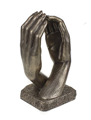 Escultura de manos de bronce fundido en frío, romántico, inspirado en La catedral del gran escultor Auguste Rodin, un gran presente de aniversario o regalo de boda