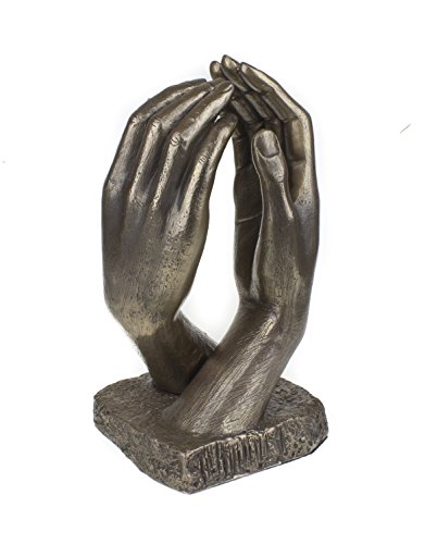 Escultura de manos de bronce fundido en frío, romántico, inspirado en La catedral del gran escultor Auguste Rodin, un gran presente de aniversario o regalo de boda