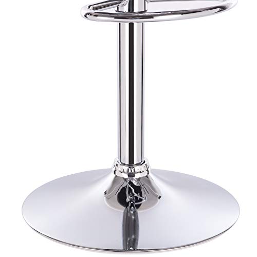 eSituro 2 uds. Taburetes de Bar Cuero Sintética Taburete Giratorio Regulable en Altura Silla Tapizada Silla de Comedor Blanco