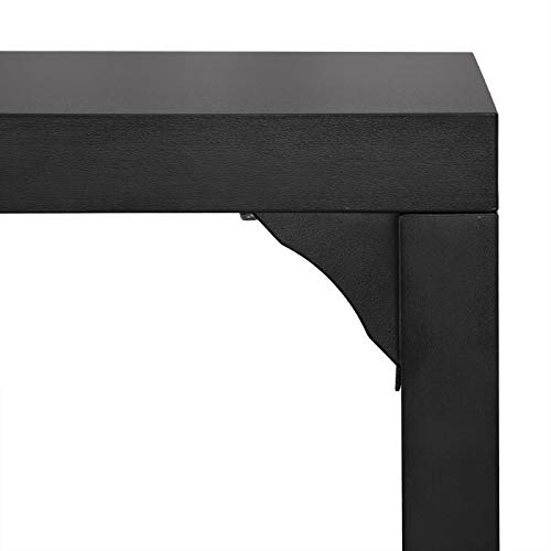 eSituro Mesa de Bar Giratoria Mesa de Cafetería Mesa de Barra Mesa de Cocina Alta Madera Maciza con 3 Estantes 134x38x112 cm Negro SBST0404