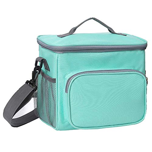 esonmus Bolsa Térmica Comida 10L, Termica Porta Alimentos con Correa Nevera Portatil Bolsa de Almuerzo para Adulto Babe Niños Trabajo Escuela Viaje Hombre Mujere (Verde)