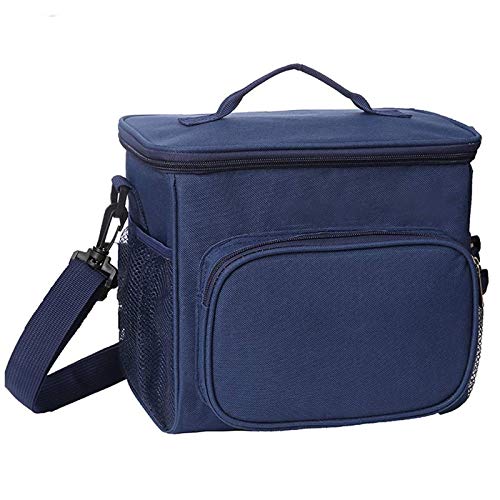 esonmus Bolsa Térmica Comida 10L, Termica Porta Alimentos con Correa Portatil Bolsa de Almuerzo para Adulto Niños Bolsa Nevera Oficina Escuela Viaje (Azul)