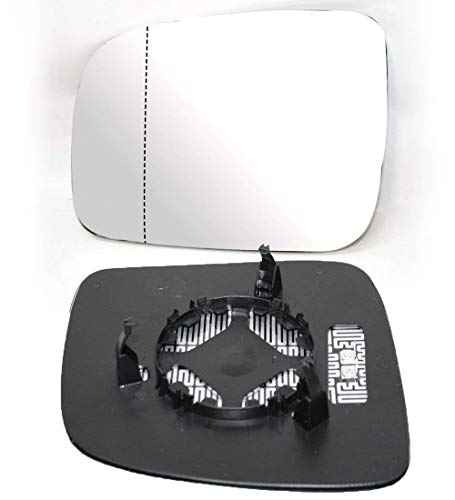 Espejo retrovisor exterior de cristal de repuesto calefactable, convexo, esférico, gran angular izquierdo, compatible con Caddy 2004 – 2010 OEM 7H1857521A