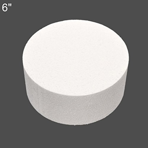 Espuma de poliestireno para decoración de tartas o pasteles, para decoración de tartas o tartas falsas, para ventanas de boda, decoración y manualidades, 10,1 cm, espuma, blanco, 6 pulgadas
