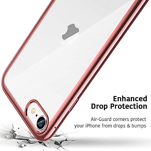 ESR Funda para iPhone SE/8/7 [Funda TPU][No amarillea][Tapa Trasera de Solo 1,1 mm] [Esquinas con Absorción de Golpes][Funda de Silicona Flexible] Oro Rosa