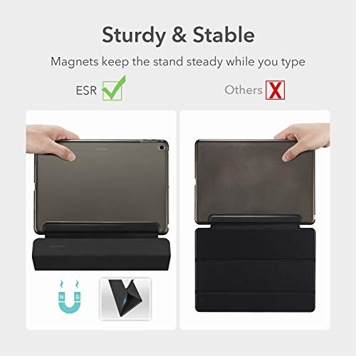 ESR Funda Tríptica para iPad 8ª Gen (2020)/7ª Gen (2019) 10,2 Pulgadas [Modo Automático de Reposo/Actividad][Funda Ligera][Soporte Visualización/Escritura] Serie Ascend - Negro