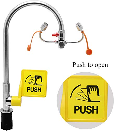 Estación de Lavado de Ojos de Emergencia Lavadora de Ojos de Cobre Montado en la Ducha de Seguridad Montado en el Lavabo Ducha de Ducha para Uso en Laboratorio e Industrial (Lavador de Ojos con grif