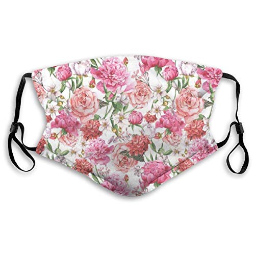 Estampado de Flores Victoriano Estilo de Pintura Impresa con peonías y Rosas, Decoraciones faciales Impresas