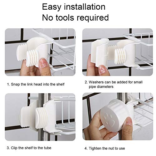 Estante de almacenamiento de grifo de 2 uds, Estante de almacenamiento de grifo de acero inoxidable, organizador de carrito de fregadero, estante de almacenamiento de jabón para cocina, baño