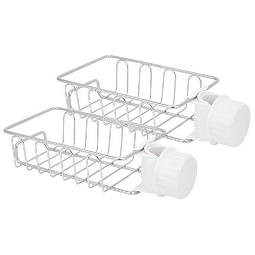 Estante de almacenamiento de grifo de 2 uds, Estante de almacenamiento de grifo de acero inoxidable, organizador de carrito de fregadero, estante de almacenamiento de jabón para cocina, baño