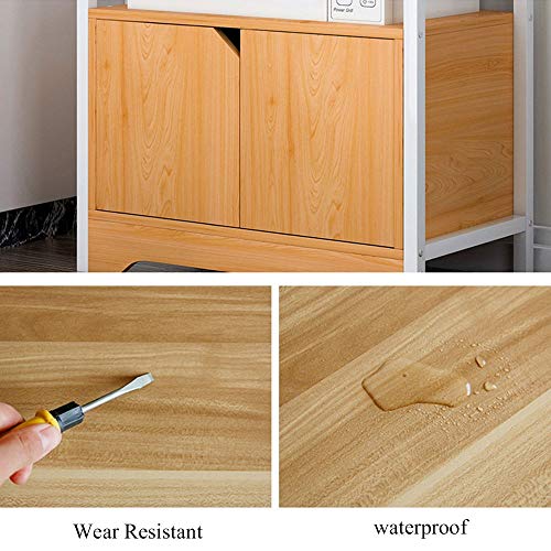Estante de cocina Baker Estante de la cocina del panadero de la vendimia Storage Utility Shelf Microondas Soporte con gabinete y 3-Tier Estantes 3 colores for la cocina Estante de almacenamiento de ut