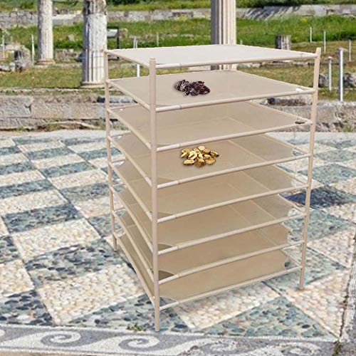Estante de Secado de Hierbas con Estante de Secado hidropónico Cuadrado Resistente de 8 Capas Secador de Red para Plantas Flores Ropa