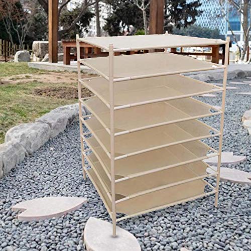Estante de Secado de Hierbas con Estante de Secado hidropónico Cuadrado Resistente de 8 Capas Secador de Red para Plantas Flores Ropa