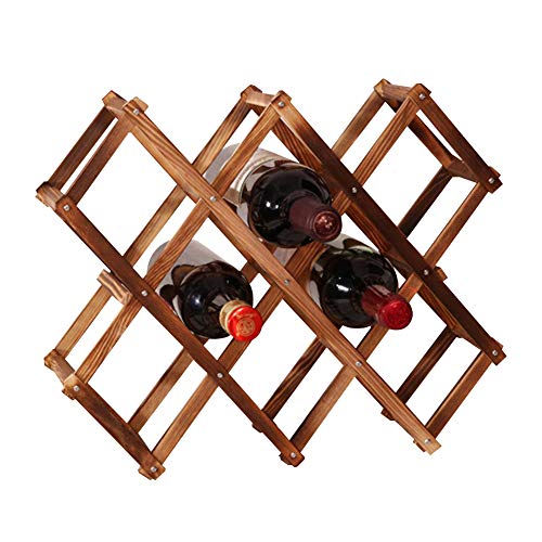 Estante de vino de madera plegable de 10 ranuras para almacenamiento de botellas de vino mesa de estante para vino estante para botellas de pie estante para vino estante para vino de madera encimera