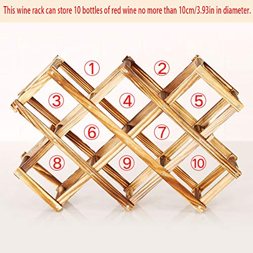 Estante de vino de madera plegable de 10 ranuras para almacenamiento de botellas de vino mesa de estante para vino estante para botellas de pie estante para vino estante para vino de madera encimera