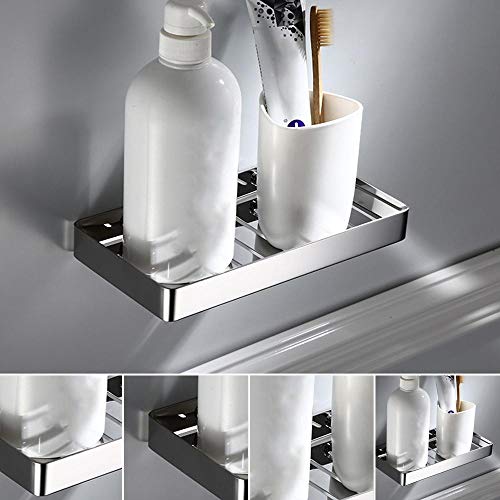 Estante para Baño, Soporte de Pared de Acero Inoxidable, Estante de Drenaje, Estante, Cesta Combinada de Organizador para Baño, Jabón de Champú para Cocina (Silver)