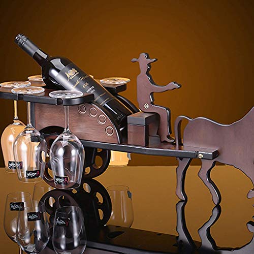 Estante para vino Soporte para vino Protección del medio ambiente Decoración de carro de madera Decoración artesanal para el hogar Estante para almacenamiento de vino Soporte para vino seguro y esta