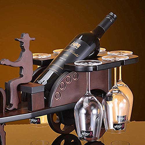 Estante para vino Soporte para vino Protección del medio ambiente Decoración de carro de madera Decoración artesanal para el hogar Estante para almacenamiento de vino Soporte para vino seguro y esta