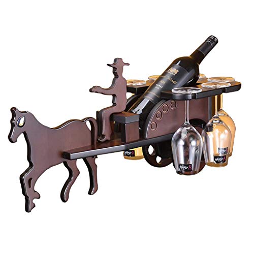 Estante para vino Soporte para vino Protección del medio ambiente Decoración de carro de madera Decoración artesanal para el hogar Estante para almacenamiento de vino Soporte para vino seguro y esta