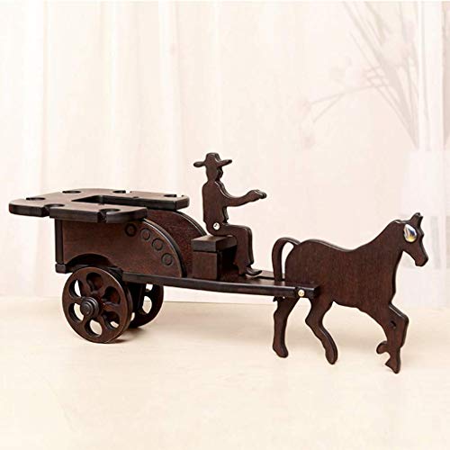 Estante para vino Soporte para vino Protección del medio ambiente Decoración de carro de madera Decoración artesanal para el hogar Estante para almacenamiento de vino Soporte para vino seguro y esta