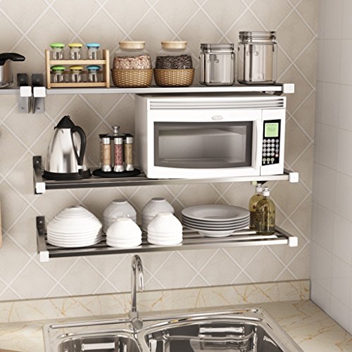 Estantería Cocina Multifunción Acero Inoxidable Estante de pared Estante de almacenamiento Estante de almacenamiento Estanterías modulares ( Tamaño : C )