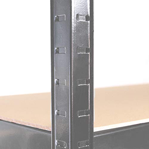 Estantería de Garaje G-rack: 150 cm x 75 cm x 30 cm | una bahía, Gris de 5 Niveles | 175 kg de Peso por Nivel (875 kg por Unidad) | Uso en casa, Oficina, Garaje o Negocio | 5 años de garantía, 0050-1