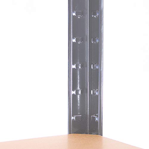 Estantería de Garaje G-rack: 150 cm x 75 cm x 30 cm | una bahía, Gris de 5 Niveles | 175 kg de Peso por Nivel (875 kg por Unidad) | Uso en casa, Oficina, Garaje o Negocio | 5 años de garantía, 0050-1