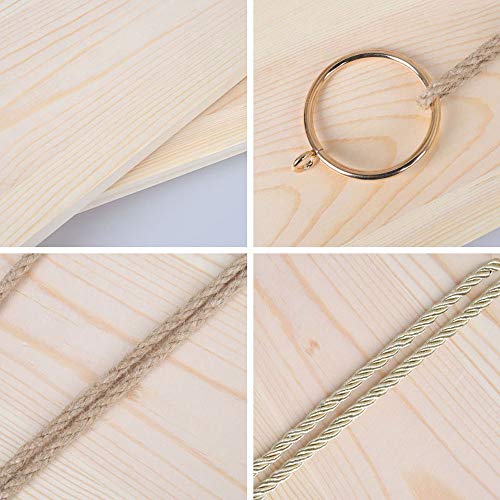 Estantería de pared de madera flotante, estantería colgante, estantería para especias con yute, para cocina, salón, dormitorio
