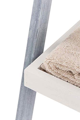Estantería Librería Audrey Hecha De Madera I Estantería Multiusos De 4 Niveles I Estantería Decorativa Plegable I Color:, Color:Blanco/Gris