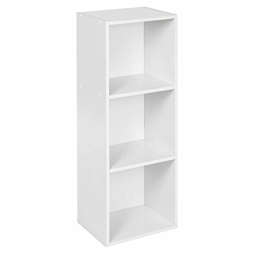 Estantería para organizar CD y DVD, de color blanco, perfecta para la oficina o el hogar y de 2, 3 o 4 estantes, Blanco, 3 niveles