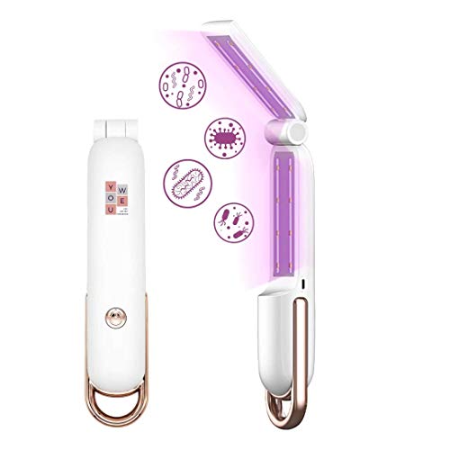 Esterilizador UVC, YouWe Potente 16 Led Perlas UV Desinfectante, Esterilización Rápida del 99,9%, Elegante Estilo De Diseño, Recargable, Plegable.