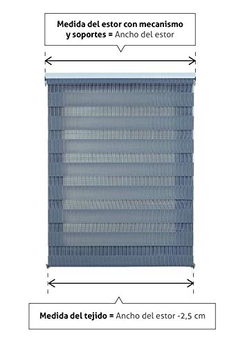 Estores Basic, Stores noche y día, Gris, 120x160cm, estores para ventana, persianas enrollables para el interior.
