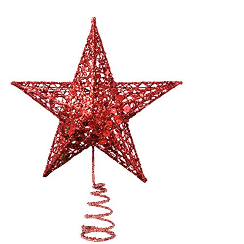 Estrella Arbol Navidad Roja, 25cm