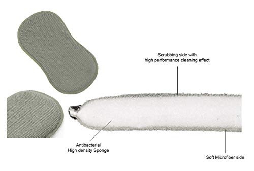 Estropajo Estropajo de cocina de doble cara esponjas de microfibra antibacteriano sin olor Dish Scrubber Cepillo, ideal para antiadherente sartenes ollas, pack de 6