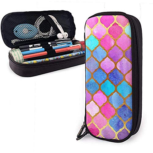 Estuche de lápices de colores pastel con forma de arco iris de acuarela, bolsa de maquillaje de gran capacidad