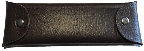 Estuche de piel sintética (marrón), estuche para la escuela, portalápices, almacenamiento, gafas de sol, gafas de lectura, bolsa de maquillaje, piel sintética, utensilios médicos