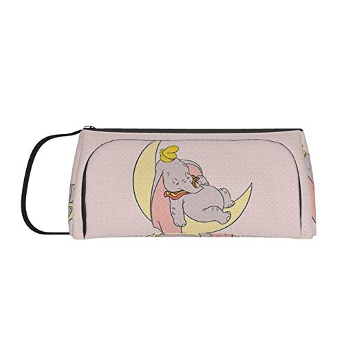Estuche para lápices de gran capacidad, Dumbo con la luna, bolsa de bolígrafo multi-ranura, organizador de suministros de almacenamiento para estudiantes